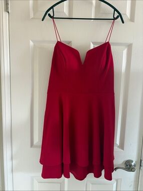 City Triangles Red Spaghetti-Strap Fit & Flare Mini Dress
